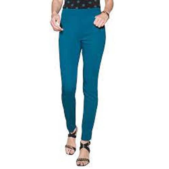 WHBM Teal Pull-On Skinny Ankle Pants Size 2 - Picture 1 of 11